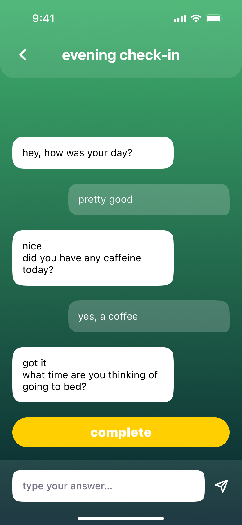 BedWhisper progress history screen placeholder
